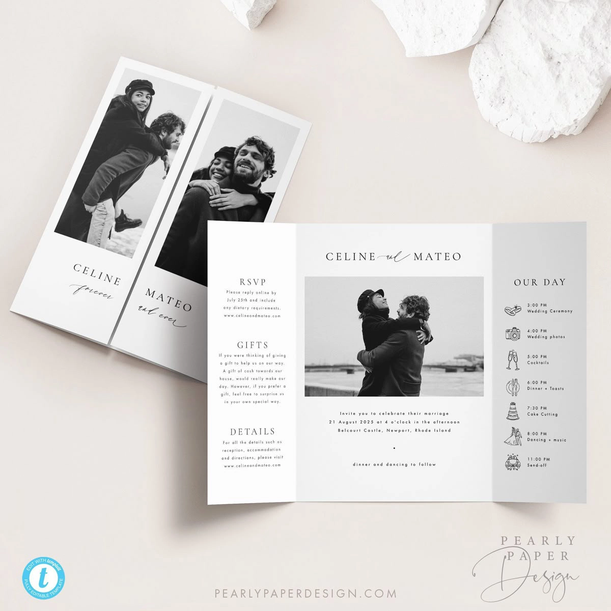 Luxury Wedding Invite Suite with RSVP